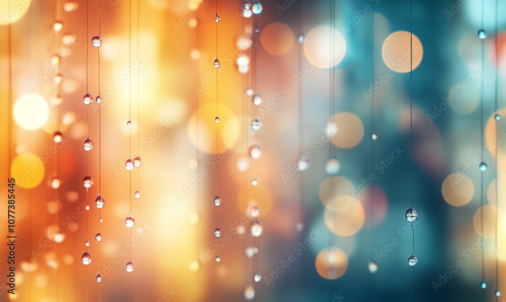 Poster abstract background with multicolored bokeh lights and vertical streaks, creating a vibrant and dyna