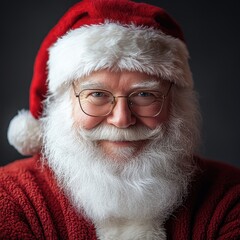 Naklejka premium Cheerful Santa smiling for the holidays