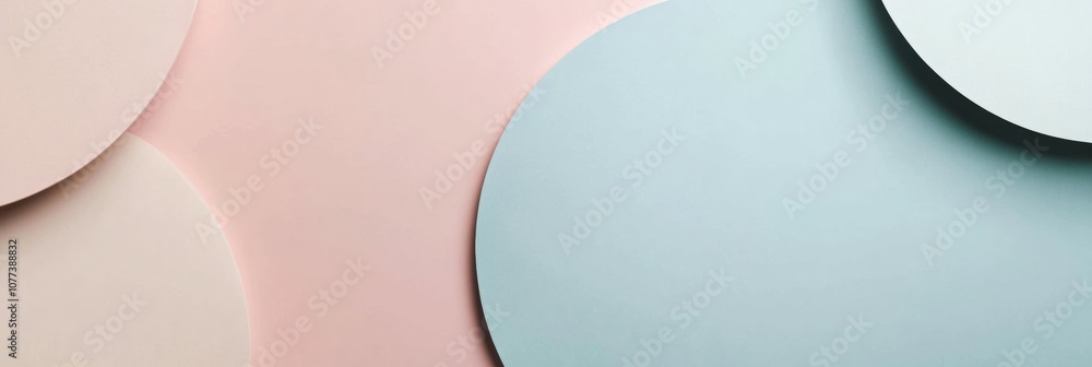 Leinwandbilder soft pastel shapes overlap on a smooth surface, creating a calming, minimalist design ideal for cont