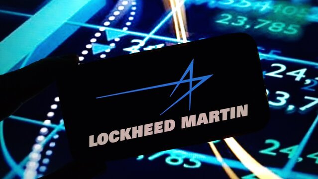 Konskie, Poland - November 12, 2024: Lockheed Martin company logo displayed on mobile phone