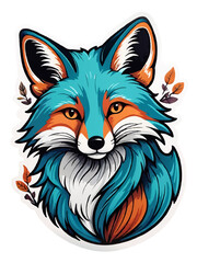 Obraz premium cartoon fox ornament sticker