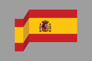 Spain flag, The flag of Spain, Flag of Spain national country symbol illustration Vector, Rectangle Spain flag illustration, Flat vector illustration
