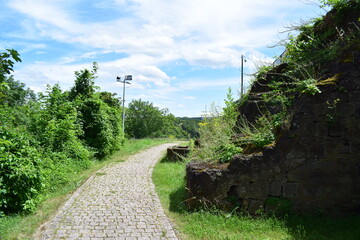 way up to a castle ruin