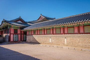 Seoul, South Korea - October 20 2024 "Beautiful architecture of Gyeongbokgung Palace in Seoul"