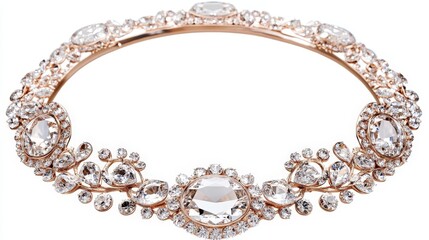 Obraz premium Elegant rose gold and diamond bracelet with intricate design and sparkling gemstones