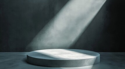 Concrete Platform in a Sunlit Room