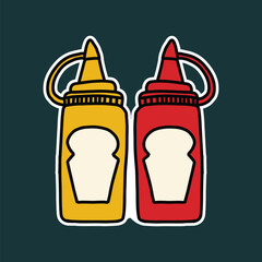 hand drawn cute bottle sauce illustration