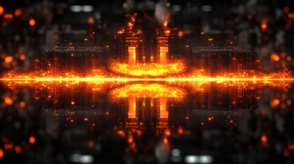 Fototapeta premium Abstract fiery glow with symmetry and blur.