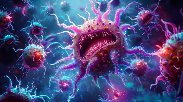 Microworld of terrifying and dangerous bacterial monsters