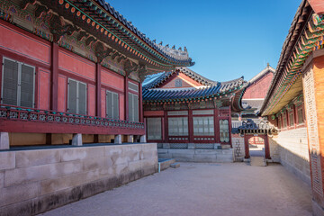 Seoul, South Korea - October 20 2024 "Beautiful architecture of Gyeongbokgung Palace in Seoul"