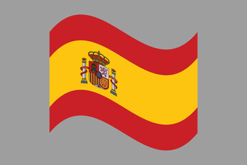 Spain flag, The flag of Spain, Flag of Spain national country symbol illustration Vector, Rectangle Spain flag illustration, Flat vector illustration
