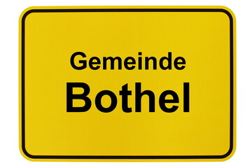 Illustration eines Ortsschildes der Gemeinde Bothel in Niedersachsen