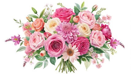 Watercolor Pink Flower