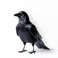 Fototapeta premium there is a black bird standing on a white surface