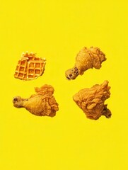 Obraz premium Crispy Fried Chicken and Waffle