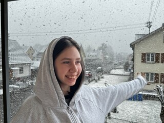 The girl and the snow