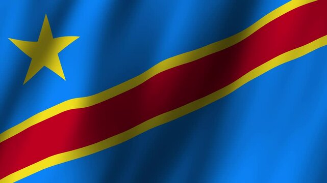 Animated Flag Democratic Republic of the Congo 4k video