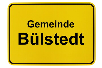 Illustration eines Ortsschildes der Gemeinde Bülstedt in Niedersachsen