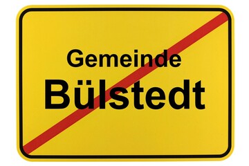 Illustration eines Ortsschildes der Gemeinde Bülstedt in Niedersachsen