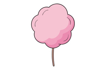 Line Drawing of Cotton Candy on White Background Sweet and Whimsical Illustration