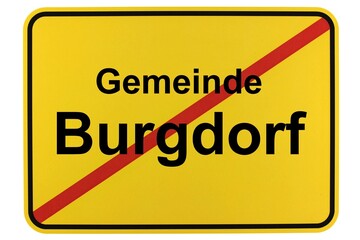 Illustration eines Ortsschildes der Gemeinde Burgdorf in Niedersachsen