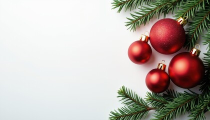 Red Christmas ball on branch