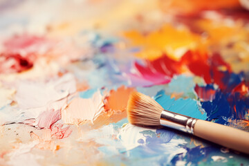 Obraz premium Artistic Brushstrokes on Canvas in Cozy Setting