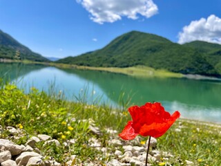 Obraz premium lake and mountains