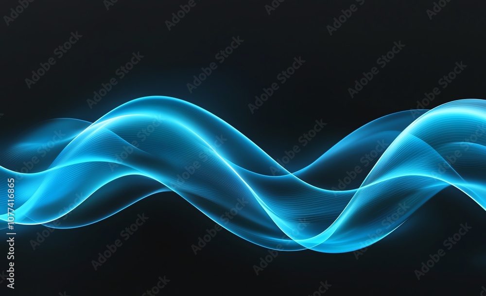Poster abstract blue light waves create a futuristic and dynamic background, perfect for design projects, t