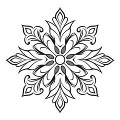 Fototapeta premium Snowflake on white background
