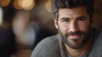 Obraz premium Portrait of a Handsome Man with Beard and Gray Hair