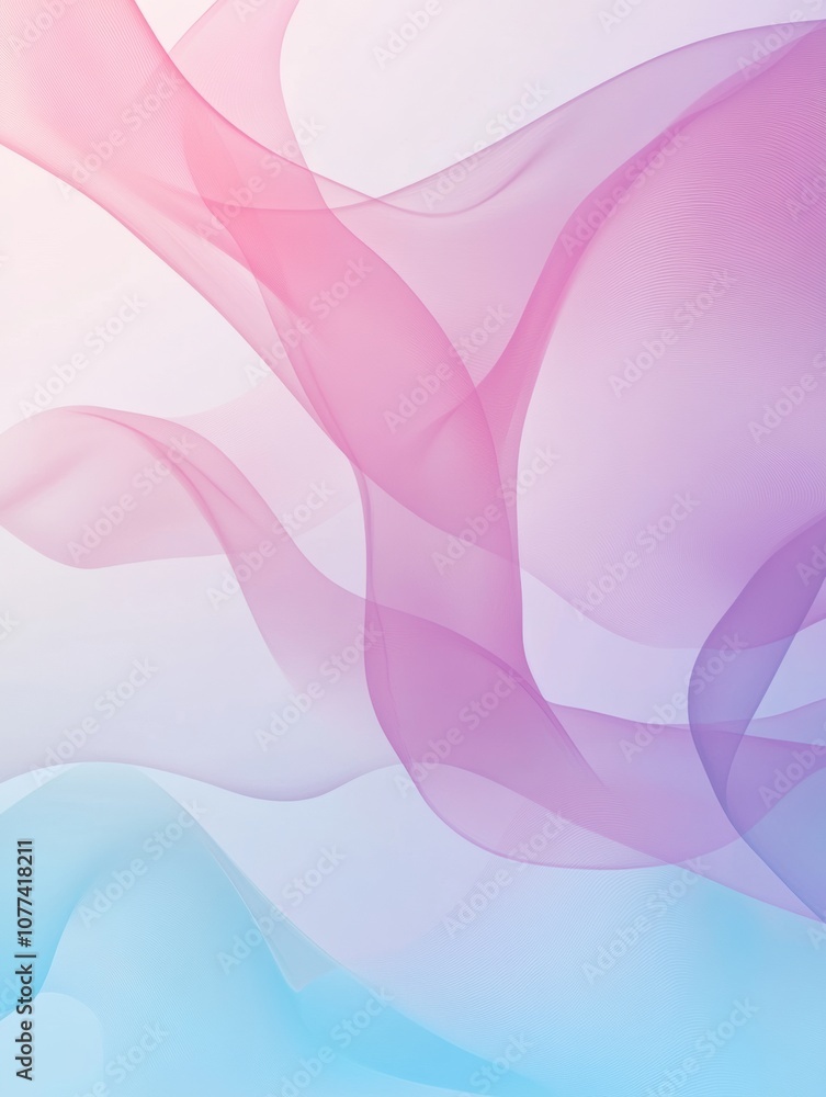 Leinwandbilder fluid pastel waves blend in harmony, creating a calming ambiance perfect for backgrounds or artistic