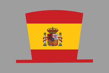 Naklejka premium Spain hat with flag, Spain flag vector graphic, Spain country flag is a symbol of freedom, National Spain flag, vector illustration 