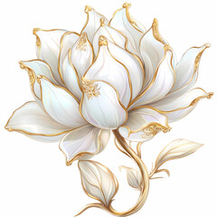 white and yellow flower isolated
