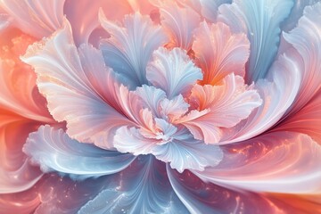 Fototapeta premium Wallpaper with a pastel abstract floral design.