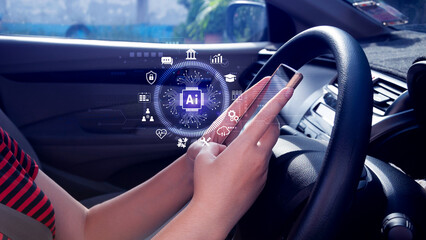 AI Artificial intelligence for business concept. AI brain processors in the concept of AI...