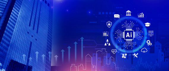 AI Artificial intelligence for business concept. AI brain processors in the concept of AI...