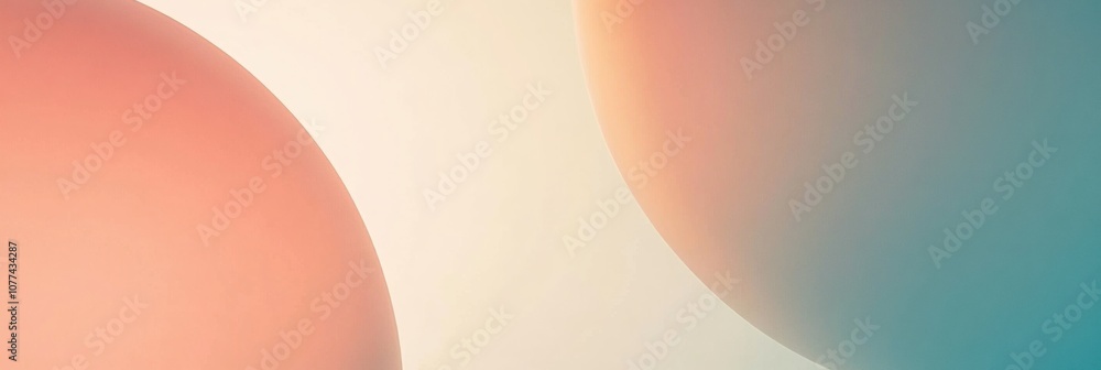 Poster Soft pastel shapes hover in a gentle blend, creating a relaxing composition that invites contemplation in a serene environment. Generative AI