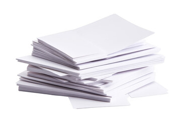 Stacks of White Envelopes on Isolated Background
