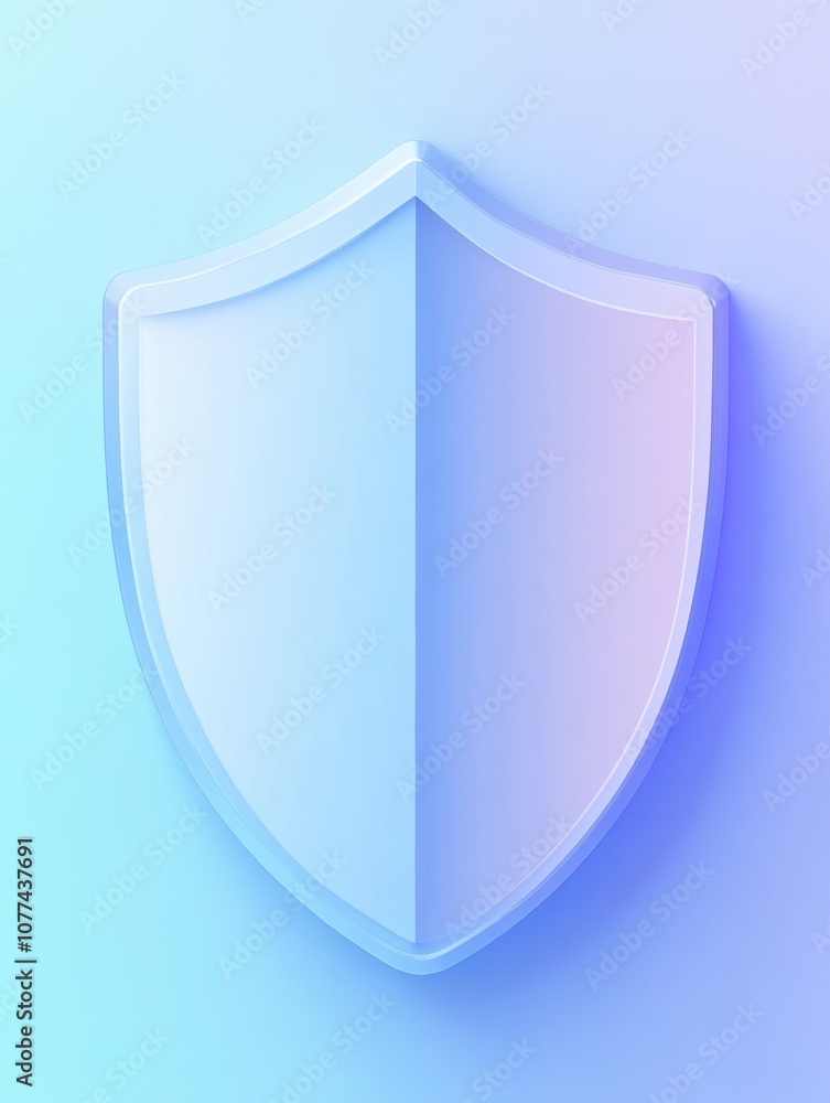 Aufkleber a shield icon displayed on a blue-to-white gradient background represents security and protection in