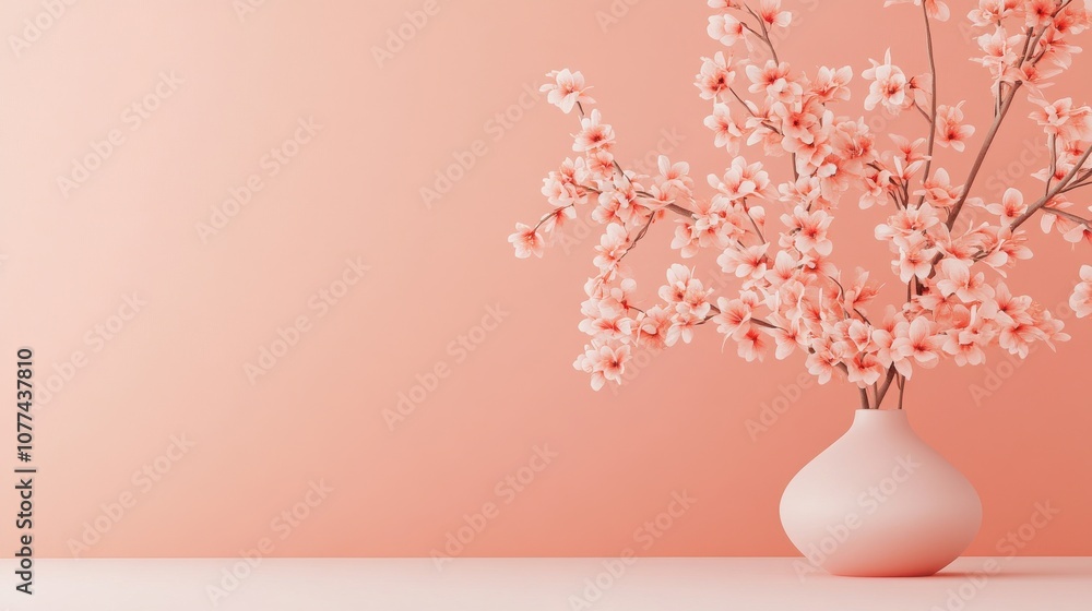 Wall mural clean solid peach color background with no texture