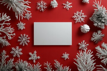 a beautiful modern Christmas card mock up, a white 5x7 blank card in the middle, 