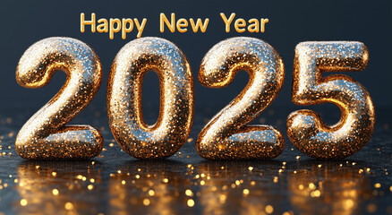 silvester, feuerwerk, schrift, luftballon, feiern, feier, jahreswechsel, neues jahr, new year, happy, vorsätzte, startschuß, jahre, gold, 3d, neu, symbol, zeichen, neujahr, number, text, gold, 2025, m