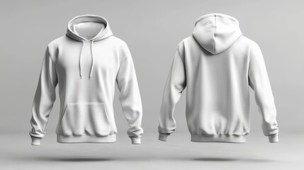 Blank mockup of a hooded sweatshirt designed for printing in 3D