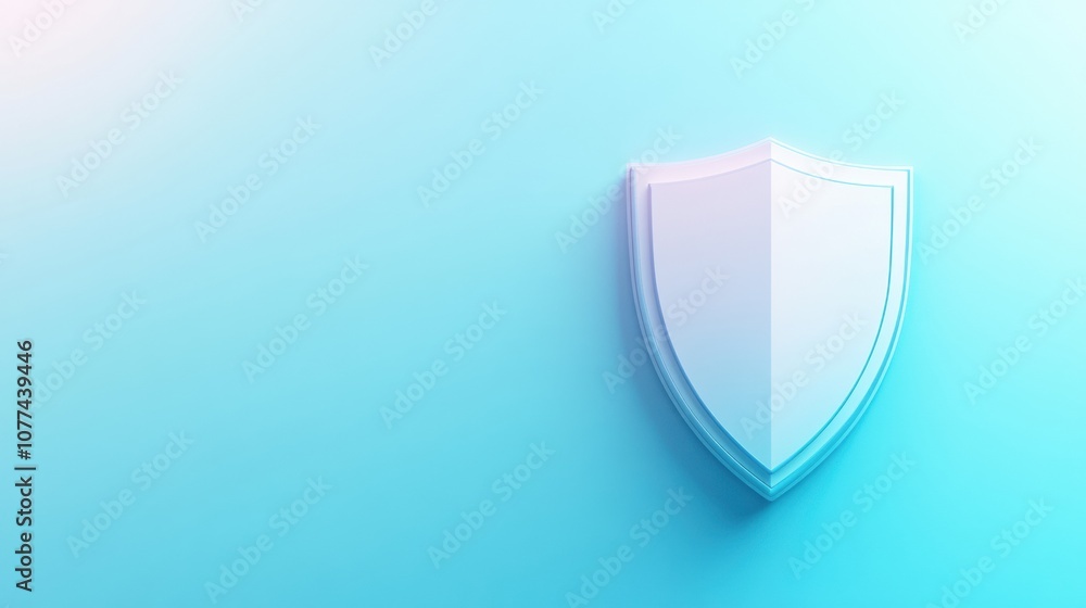 Aufkleber a shield symbol is prominently displayed against a blue-to-white gradient background, conveying them
