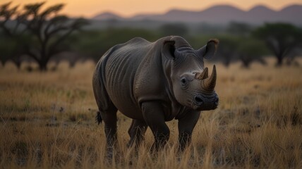 Fototapeta premium Majestic Rhino, A Gentle Giant