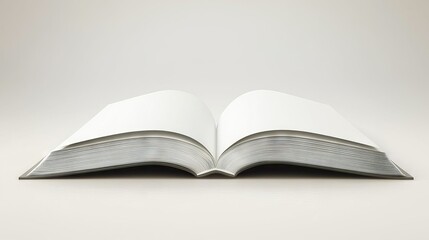 Mockup of a white background, blank magazine book or brochure cover