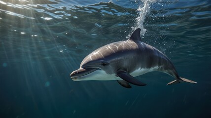 Obraz premium A Dolphin's Leap of Joy