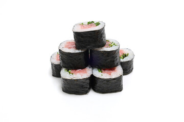 白背景のネギトロ巻き