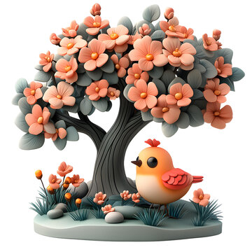 A captivating 3D animated scene depicting a money symbol integrated into a developing graph, presented in a whimsical cartoon style against a plain white background.